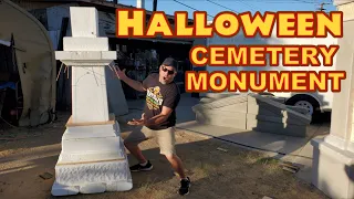 Large Halloween Tombstone Decoration Idea 💀 Realistic Graveyard Monument Prop