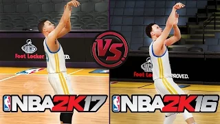 NBA 2K17 vs NBA 2K16 Stephen Curry Shooting/Layup Animation Comparison