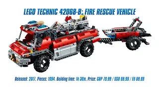 LEGO Technic 42068 B-model: Fire Rescue Vehicle In-depth Review & Speed Build [4K]