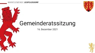 Gemeinderatssitzung am 16.12.2021 um 18.30 Uhr