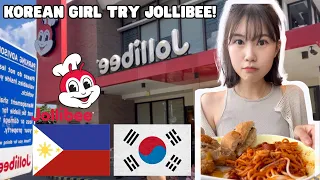 Korean tries Jollibee in the Philippines for the first time 🇵🇭❤️🇰🇷