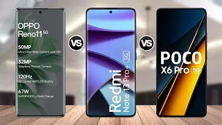 OPPO RENO 11 5G vs Redmi Note 13 Pro Plus vs POCO X6 Pro || Specs Comparison