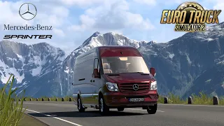 Mercedes-Benz Sprinter in Euro Truck Simulator 2 (1.49) | Logitech G27 gameplay with head tracking