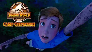 Ben Fall in the Monorail | Jurassic World Camp Cretaceous