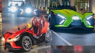 Super Cool Looks at night these Three-Wheeled Vehicles on the Road