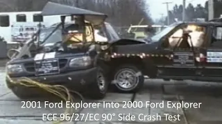 2001 Ford Explorer Into 2000 Ford Explorer 90° Side Crash Test (ECE 96/27/EC - 51 Km/h)