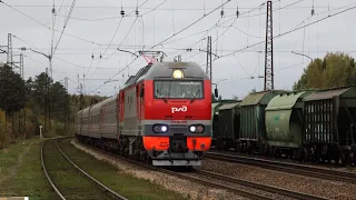 Train video. Trains on the Trans-Siberian Railway. Section Balezino -Perm. Part 1.