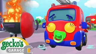 Fire at the Garage | Baby Truck | Gecko's Garage | Kids Songs