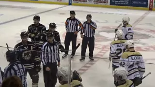 Steve Oleksy (WBS) gets punched by Hershey Bears player 05/09/16 in WBS