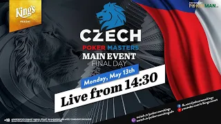 Finálový den Czech Poker Masters Main Event🏆 sledujte živě