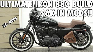 ULTIMATE CUSTOM HARLEY-DAVIDSON IRON 883 TIME LAPSE! | $6K MODS