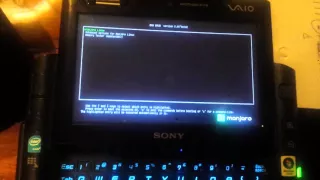 Vaio UX 390n SSD booting Manjaro Linux