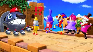 Super Mario Party Minigames - Pomni Vs Ragatha Vs Caine Vs Jax (Hardest Difficulty)