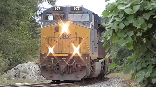 [1M] CSX Train Goes into Emergency with Two Scary Bangs, Hull - Auburn GA, 09/24/2015 ©mbmars01