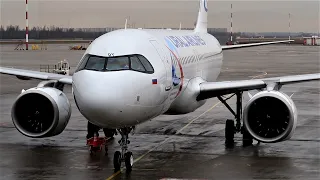 Взлет из Пулково А320neo Уральские авиалинии
