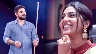 Aishwarya Lekshmi Enjoying Nivin Pauly's Spectacular Stunts At SIIMA