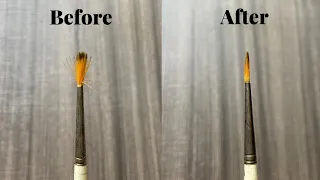 How to fix damaged paint brush Artist Hack - Paintastic Arts