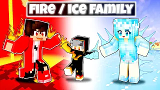 Adopted by a FIRE / ICE FAMILY in Minecraft! (Hindi)