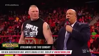 roman reigns unleashes on brock lesnar before wrestlemania raw april 2 2018