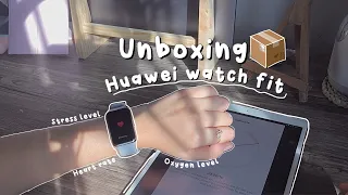 📦unboxing Huawei watch fit + gift | smartwatch set up⌚️affordable