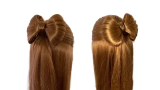 헤어스타일 / 나비  Coiffure avec noeud papillon 🎀 Long Hair bow tutorial