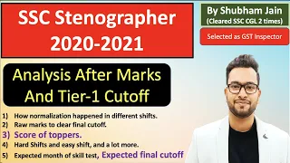 SSC Stenographer 2020 analysis| Normalisation and final Expected cutoff