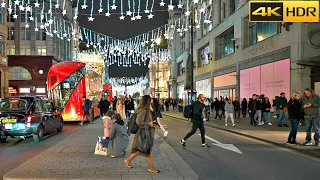 London's First Christmas Lights-on🎄2022 London Oxford Street Christmas Lights Walk [4K HDR]