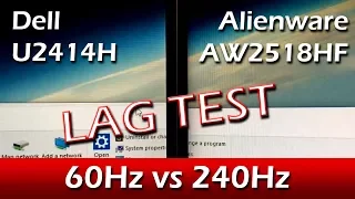 Dell U2414H 60Hz vs Alienware AW2518HF 240Hz - Lag test #2