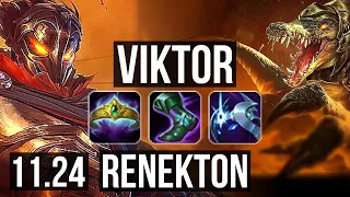 VIKTOR vs RENEKTON (MID) | Rank 6 Viktor, 12/2/7 | KR Challenger | 11.24