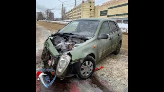 За секунду до ДТП. Как «Калину» занесло на Марпосадском шоссе