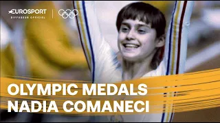 JEUX OLYMPIQUES - Les médailles de Nadia Comaneci à Montréal (1976) et Moscou (1980)