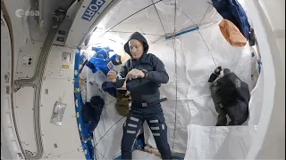 Watch an astronaut prepare for bed in space