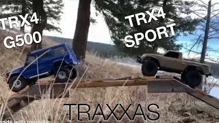 TRX4 G500 and TRX4 Sport on a crawler course