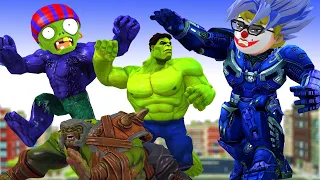 Team Avenger Hero Nick Transform Hulk Buster vs Team Giant Zombie Rescue Police - Scary Teacher 3D