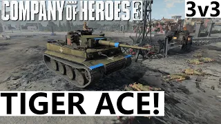 TIGER ACE! Epic 3v3 Match! - Company of Heroes 3