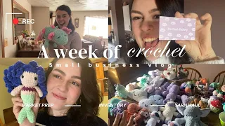 A week of crochet and more! (Yarn haul, small business talk, inventory, market prep)