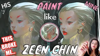 🤩ZEEN CHIN TUTORIAL |   @zeenchin6254  Style Study (How To Paint DARK FANTASY SCENES!) 😰