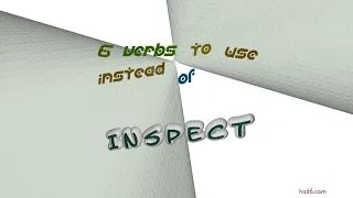 inspect - 9 verbs synonym to inspect (sentence examples)