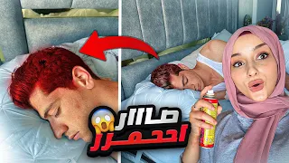 صبغت شعر زوجي احمر  و هو نايم 😳 و ضربني 🫢 مكس و ضحي