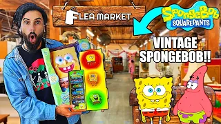 I Went To A VINTAGE FLEA MARKET And Bought EVERY NICKELODEON PRODUCT THERE!! *SPONGEBOB SQUAREPANTS*