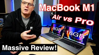 MacBook Air M1 vs MacBook Pro M1 (2021). 8GB vs 16GB. Full review and real performance demos.