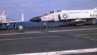 Flight deck footage aboard super carrier Kitty Hawk in Pacific Ocean HD Stock Footage