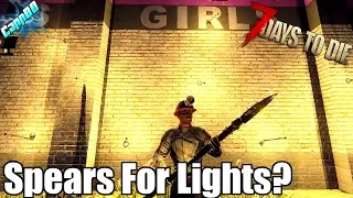 7 Days To Die - Burning Shaft Spears as Lights? Does it Raise the Heat Map? (Alpha 18)