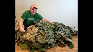 Unboxing Estate Auction Finds - WWII USMC Frogskin Reversible Camo Pants, Vietnam ARVN Tiger Stripe