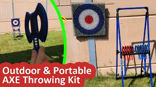 MY Outdoor Backyard Axe Throwing Setup -  EastPoint Sports Axe Throw Kit with Portable stand