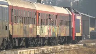 Greek Railways Macedonia - 610 & IC91 trains crossing in Drama station