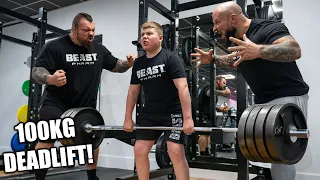 11yr OLD DEADLIFTS 100KG! (220lbs) - MAX STRENGTH TESTING