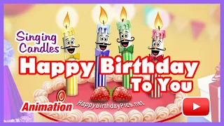 Singing Candles - Happy Birthday To You Song - Birthday Animation 🎂🎵