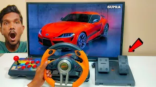 RC Toyota Supra Gaming Steering Wheel Unboxing & Testing - Chatpat toy tv
