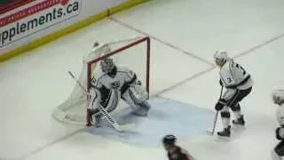 Jonathan Quick in action during the Kings @ Senators hockey game